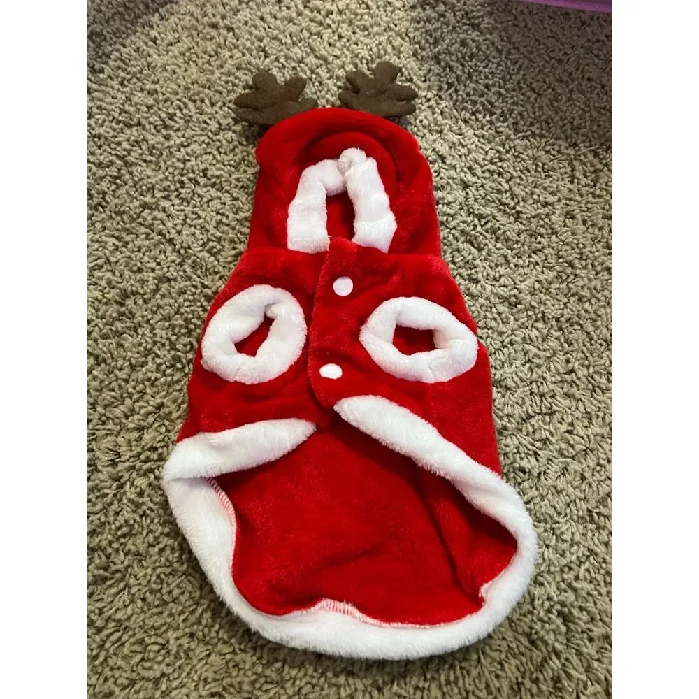 POPETPOP Christmas Dog Sweater - Santa Elk Dog Costume Christmas Dog Hoodie Xmas
